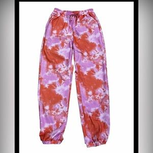 girls joggers pink/ orange youth 11-12